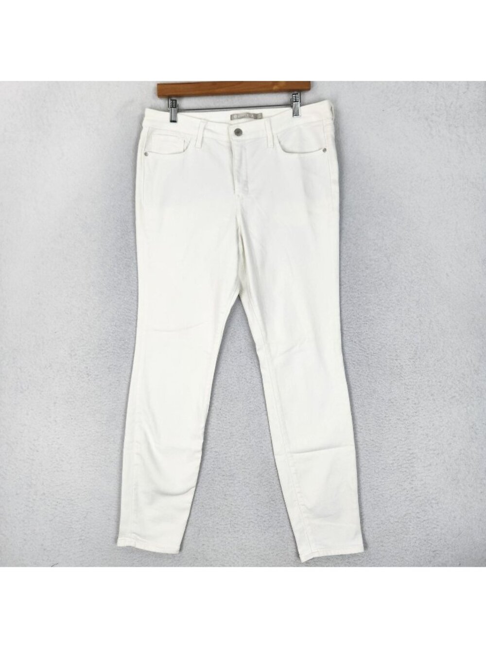 Athleta Jeans Womens 14 White Sculptek High Rise Skinny Ankle Stretch Denim